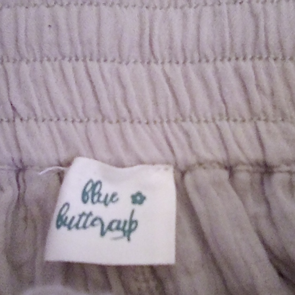 Blue Buttercup Drawstring Linen Cargo Pants, Size Medium - Picture 5 of 5